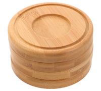 Beavorty 4 Pièces Plateau à Bougie Pilier Rond en Bambou, Support Stable et Polyvalent pour Centre de Table Salle à Manger ou Décoration Rustique Farmhouse