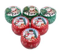 Beavorty 6 Pièces Boîte Ronde en Fer de 4,4 Oz avec Couvercle Hermétique pour Bougie Parfumée de Noël, Création D'ambiance Festive pour Fêtes de Noël