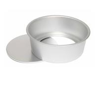 Beavorty Argenté Moule à Gâteau Rond en Aluminium Anodisé de 25cm | Fond Amovible, Finition Antiadhésive, Résistant à Rouille Déformations, Desserts et Wedding Cakes