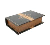 Beavorty Boîte de Rangement de Livre Vintage 19 Cm Faux Livre Décoratif Rétro en Bois pour Bijoux et Petits Objets Organisateur Discret pour Maison, Bureau et Décoration de Table