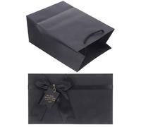 Beavorty Boîte Présent Noire 2 Pièces en Papier Paquet à Main, Coffret D'emballage pour Parfum et Rouge à Lèvres, pour Mariage, Saint-valentin et Anniversaire, Coffret Romantique et Unique
