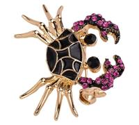 Beavorty Broche Crabe Métal Noir et Violet Foncé, Petite Épingle à Chapeau Originale pour Femmes, Broche Décorative Mignonne pour Paquet à Dos, Accessoire Mode Présent Femme Fête des Mères
