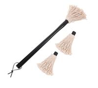 Beavorty Brosse à Barbecue en Bois de Caoutchouc 2 Têtes de Rechange, Pinceau à Huile Réutilisable pour Badigeonner Sauces, Accessoire Pratique Corde Suspendre Style Plusieurs Styles