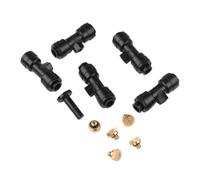 Beavorty Brumisateur en Laiton Noir 1/4 Pouce à Raccord Rapide avec Bouchon | Buse de Brumisation, Joint Étanche et Économie D’eau, pour Irrigation et Jardinage, Plastique et Laiton