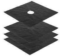 Beavorty Couvercle de Brûleur de Cuisinière à Gaz 4 Pièces Noir Résistant la Chaleur 27 CM pour Protection Anti-Saleté Cuisine Domestique