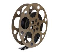 Beavorty Décoration Cinéma Vintage en Fer 18 Cm Diamètre, Bobine de Film Dorée Ronde, Accessoires Scéniques pour Fête à Thème, Centre de Table pour Soirée Cinéma et Événements Festifs
