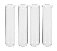Beavorty Ensemble de 4 Tubes en Verre pour Hydroponie, Surface Lisse et Polie, Observation Facile Croissance des Plantes, Vase Simple et Élégant pour Fleurs et Plantes