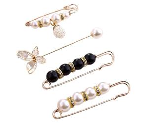 Beavorty Épingles de Sûreté sans Bavure Lot de 4 en Alliage pour Robe Broches Élégantes Clip pour Vêtements, pour Usage Quotidien et Soirées
