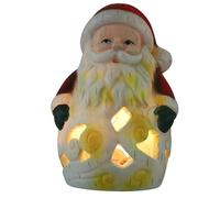 Beavorty Figurine du Père Noël en Résine avec Lumière LED Intégrée, Décoration Festive et Élégante pour Étagère ou Décoration Intérieure de Fête de Noël