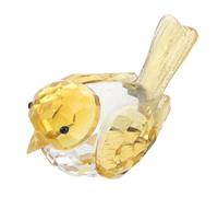 Beavorty Figurine Oiseau en Cristal Jaune Reflets Arc-en-Ciel, Sculpture Décorative Animalière Moderne pour Étagères et Salon, Presse-Papier Original et Élégant