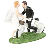Beavorty Figurine pour Décoration de Gâteau de Mariage Voile de Mariée en Résine Blanche Légère de Couple de Mariés pour Fête Nuptiale Élégante