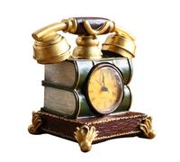 Beavorty Horloge Téléphone Décorative en Résine Verte, Pendule de Table Vintage pour Bureau et Salon, Décoration Rétro Multifonctionnelle Présent Pendaison de Crémaillère, Ornement Maison