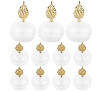 Beavorty Lot 12 Boîtes à Dragées Mariage Transparentes avec Décoration Feuille Dorée 3D Petite Boîte Cadeau Ronde Récipient pour Bonbons Bijoux Fête Anniversaire Baptême
