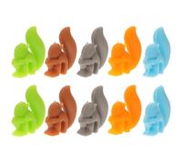 Beavorty Lot de 10 Porte-sachet de Thé Écureuil en Silicone Coloré, Marqueurs de Verres à Vin Décoratifs et Réutilisables, pour Fêtes, Bars et Rassemblements, Identification Facile