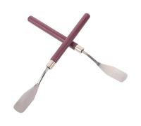 Beavorty Lot de 2 Pelles à Cendres pour Moxibustion 17 Cm, Grattoirs Manuels en Métal Résistants la Chaleur Manche en Bois Naturel, Outil Multifonction de Nettoyage Gestion des