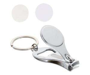 Beavorty Lot de 2 Porte-clés Multifonctions Coupe-ongles Portable en Métal, Format Compact pour Camping et Plein Air, Porte-clés Thermocollants à Transfert Thermique à Personnaliser,
