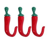 Beavorty Lot de 3 Crochets Muraux en Alliage de Zinc de Poivron Rouge, Patères Rustiques Solides pour Écharpes et Chapeaux, Installation Facile Chaque Pièce