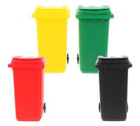 Beavorty Lot de 4 Mini Poubelles de Comptoir Couvercle, Organisateurs de Crayons en Plastique Solides et Multifonctionnels pour Bureau Design Moderne Élégant