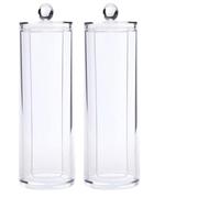 Beavorty Organisateur et Cosmétique Rond 2pcs de Coton en Plastique PS Couvercle Étanche Design Élégant Rangement Maquillage 7x7x19cm