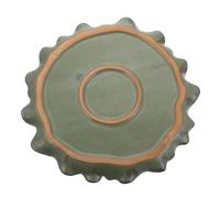 Beavorty Plateau de Pot en Céramique Forme Feuille de Lotus Vert Étanche pour Pot de Fleurs et Succulentes, Balcon, Facilite Déplacement des Plantes
