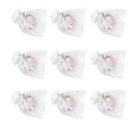 Beavorty Porte-clés Lot de Set Rose en Acrylique, Ensemble de 10 | Sachets Organza, Étiquettes Merci avec Ficelle, Décorations Élégantes pour Shower et Garden Parties