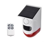 BEAZOOM Alarme de mouvement PIR solaire d'extérieur 120 dB avec sirène IP67 résistante aux intempéries avec télécommande pour la sécurité des biens