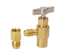 BEAZOOM Auto-scellant pour robinet de canette R1234yf avec filetage ACME LH de 1,3 cm, poignée en T, outil de perçage A/C pour canettes Honeywell avec adaptateur R134a et noyau de valve