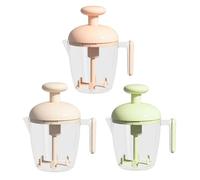 BEAZOOM Batteur à œufs manuel avec couvercle, 550 ml transparent, shaker pour sauce, shaker, vinaigrette, vert