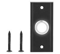 BEAZOOM Bouton poussoir de sonnette lumineux pour remplacement rond en métal avec LED - Résistant aux intempéries - Pour maison, garage, extérieur - Noir - 7 x 3 cm