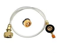 BEAZOOM Coupleur de remplissage portable pour bouteille de gaz liquéfié, adaptateur convertisseur de brûleur de réchaud avec tube en polyuréthane de 63 cm pour le camping et la randonnée (tube en