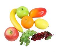 BEAZOOM Ensemble de fruits artificiels réalistes en plastique pour décoration de citron, orange, banane, mangue, raisins mélangés pour la maison, la cuisine, les fêtes, les mariages