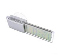 BEAZOOM Horloge de voiture numérique LCD transparente avec ventouse, pour mini tableau de bord électronique Affichage de la minuterie pour véhicule, bureau, maison ou garage, boîtier ABS blanc