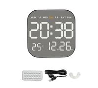 BEAZOOM Horloge électronique LED avec affichage complet, 5 niveaux de luminosité, interrupteur 1224 heures, pour table de chevet en plastique