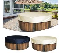 BEAZOOM Housse de baignoire ronde 190T avec revêtement argenté et | Couvercle de spa, protection robuste pour jacuzzi extérieur, noir