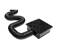BEAZOOM Kit de lavabo à profil bas de 23 x 23 cm avec tuyau de vidange flexible de 1,6 m pour terrasse, pelouse, dérivation de l'eau souterraine, noir