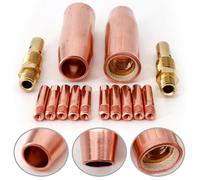 BEAZOOM Lot de 14 kits de soudage MIG TW 100L pour torche, embouts de contact en cuivre 0,6-1,2 mm, diffuseur de gaz et consommables de buse 0,6 mm
