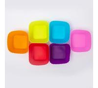 BEAZOOM Lot de 6 moules à gâteaux carrés en silicone anti-adhésif réutilisables pour cupcakes, muffins, desserts