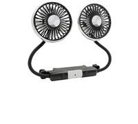 BEAZOOM Pour ventilateur de voiture à double tête 360° alimenté par USB | Ventilateur USB à double tête pour voiture rotatif à 360° pour refroidisseur de siège silencieux Noir