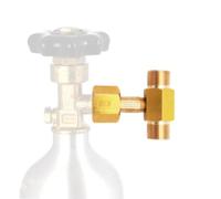 BEAZOOM Raccord en T fileté en laiton pour réservoir de CO2 W21.8-14 à M22 | Adaptateur répartiteur 3 voies double sortie accessoire de conduite de gaz avec joint d'étanchéité