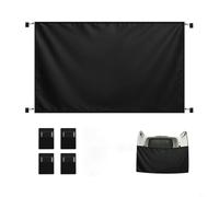 BEAZOOM Rideau imperméable de voiture 215 x 145 cm pour grand arrière pour porte de douche, brise-vue avec crochets pour camping-car, VUS, noir (210D)