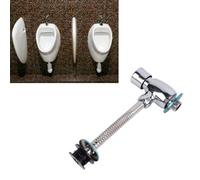 BEAZOOM Robinet de chasse d'urinoir manuel en alliage, type bouton poussoir avec arrêt automatique, dispositif de rinçage économiseur d'eau, toilettes publiques