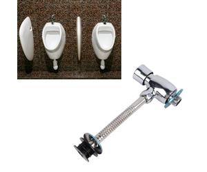 BEAZOOM Robinet de chasse d'urinoir manuel en alliage, type bouton poussoir avec arrêt automatique, dispositif de rinçage économiseur d'eau, toilettes publiques