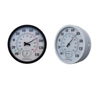 BEAZOOM Thermomètre d'intérieur et d'extérieur avec hygromètre, analogique pour cadran, jauge de température et d'humidité, patio, garage, serre, -40 Fahrenheitto 140 Fahrenheit, noir et blanc
