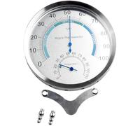 BEAZOOM Thermomètre hygromètre analogique d'intérieur 12,7 cm pour cadran en acier inoxydable pour salon, chambre à coucher