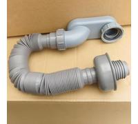 BEAZOOM Tuyau d'évacuation de douche flexible et extensible, anti-baignoire, avec raccord push-pull, design PVC, gris