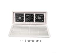 BEAZOOM Ventilateur de réfrigérateur 12 V avec grille triple échappement pour refroidissement latéral - Boîtier ABS blanc pour camping-cars, caravanes, bateaux - 479 x 189 mm