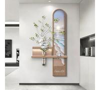 BEBANE Décoration Murale Artistique 3D avec éclairage LED, Sculpture Murale Moderne en Style grès, avec Vase et Plantes artificielles, Alimentation sur Secteur(H,70 * 140cm/27.5 * 55.1in)