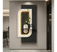 BEBANE Décoration Murale Artistique 3D en grès texturé avec éclairage LED, Alimentation sur Prise, équipée d’Un Vase en Verre, pour Le Salon, la Chambre et Le Couloir(B,60 * 120cm/23.6 * 47.2in)