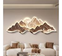 BEBANE Décoration Murale en Relief 3D en grès représentant Un Paysage de Montagne, avec éclairage LED, Applique Murale Moderne à Brancher, au Salon et à la Chambre(B,120 * 40cm/47.2 * 15.7in)