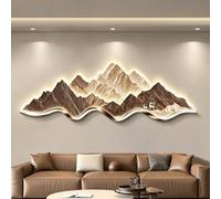 BEBANE Décoration Murale en Relief 3D en grès représentant Un Paysage de Montagne, avec éclairage LED, Applique Murale Moderne à Brancher, au Salon et à la Chambre(D,100 * 33cm/39.4 * 13in)